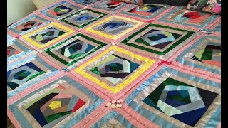 DIY Шьем из старых шелковых блузок и обрезков шелка одеяло. Лоскутное шитье для начинающих