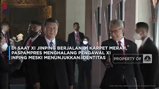 Detik-detik Pengawal Xi Jinping Dihalang Pengawal Jokowi