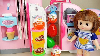 Baby Doll refrigerator and Kinder Joy Surprise eggs Play-Doh toys