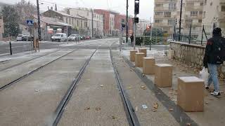 Caméra embarquée Tramway, Aubagne sous la neige