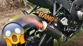 *FLAMES* Kawasaki ZX10R Scorpion RP-1 GP Exhaust