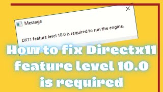 dx11 feature level 10.0 is required to run the engine pubg lite error fix in Sinhala