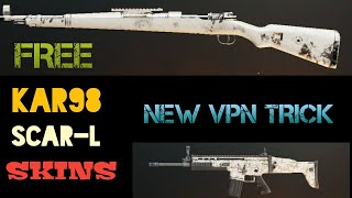 PUBG MOBILE KAR98 AND SCAR-L FREE SKINS || VPN TRICK || US CHICAGO #freeskins #vpntrick #spartan