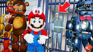 ANIMATRONICS & SUPER MARIO TAKE JASON VOORHEES INTO JAIL! JAILBREAK! (GTA 5 Mods FNAF RedHatter)