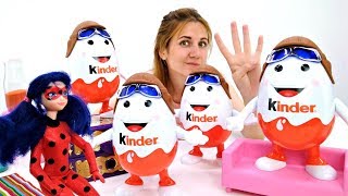 Киндеры играют в футбол. Мультики для детей с Леди Баг
