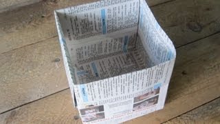 Как сделать мусорное ведро из газеты своими руками / Оригами поделки из бумаги Sekretmastera