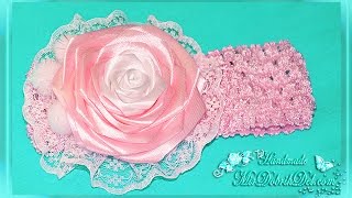 ?ПОВЯЗКА ДЛЯ МАЛЫШКИ | Канзаши мастер-класс | DIY Kanzashi Headband