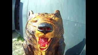 СЛАЙД-ШОУ. ДЕРЕВЯННЫЙ МЕДВЕДЬ. МЕДВЕДЬ ИЗ ОРЕХА.АНАТОЛИЙ РАЛО. CARVED BEAR. WOODCARVING.