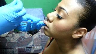 Lip piercing