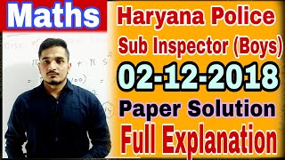 Haryana Police SI Answer Key 2018 (Boys) 02-12-18  ? Haryana Police SI Paper Solution 2 December