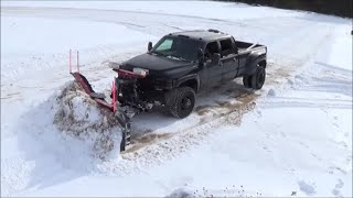Silverado Dually Plowing Snow 9'6" Western MVP3 with Wings