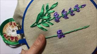 Лаванда вышитая лентами / Lavender embroidered ribbons