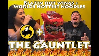 Nuclear Fire Noodles SAMYANG CHALLENGE 2X | THE GAUNTLET CHALLENGE | Blazin Buffalo Wild Wings ??