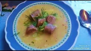 Пшённый  суп с домашней колбасой.Hirse suppe.Рецепт Поволжских немцев.