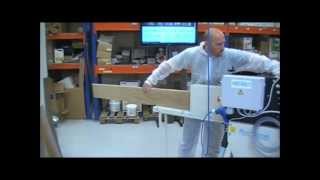 training day in UK Paoloni distributor: treatex dark oak hardwax oil on parquet in KHR warehouse