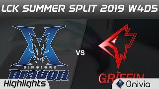 KZ vs GRF Highlights Game 2 LCK Summer 2019 W4D5 Kingzone DragonX vs Griffin Highlights by Onivia