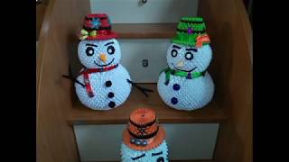 модульное оригами очень красивый снеговик игрушка на новый год snowman (мастер класс)