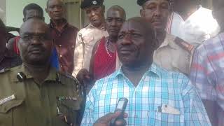 Kajiado West Deputy County Commissioner William ole Kakimoi gives direction on way forward towards c