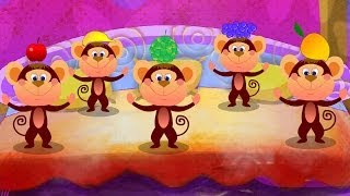 Five Little Monkeys | Nursery Rhyme with Lyrics | Kids Tv Nursery Rhymes