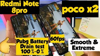 Poco X2 (redmi k30 china)  vs redmi note 8pro pubg battery drain test 100%-0%