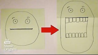 Рисунок игра для детей -  Рисуем рожицу с открывающимся ртом