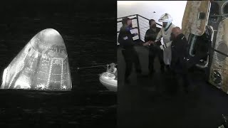 Ax-1 Crew Dragon recovery operations and astronauts egress