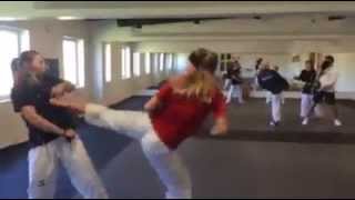 girl kicking