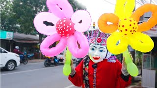 ONDEL ONDEL jual BUNGA SAKURA di PINGGIR JALAN!! heboh diborong!!