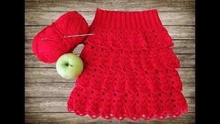 Ажурная юбочка, вязание крючком для начинающих, Crochet.