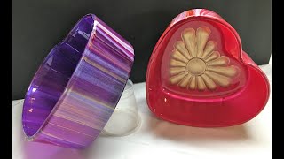 (521) Acrylic Pouring On Heart Dishes and What To Do With Runoff