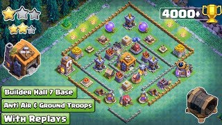 COC Builder Hall 7 (Bh7) Base Anti 2 Star w / Proof 2018 | Anti All Troops | Clash Of Clans