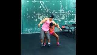 Strong woman lift man