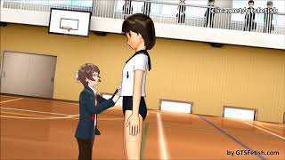 MMD giantess - Mixed wrestling, girl vs boy
