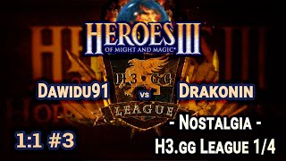 Heroes III.Герои 3: Dawidu91 vs Drakonin - Nostalgia - H3.gg League 2 - Play-off 1/4 #3