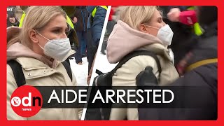 SHOCKING MOMENT! Watch Aleksi Navlany Aide Arrested while Speaking to the Journalists