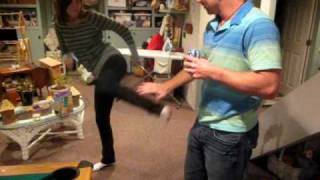 Hot chick  beats the S#@t out of a drunk dude.