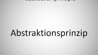 How to say abstraction principle in German?