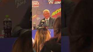 Cody Rhodes tries Mountain Dew Pitch Black at the press conference. #royalrumble #codyrhodes