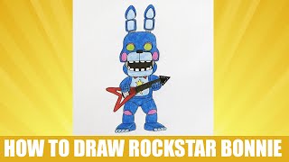 How to draw Rockstar Bonnie, FNAF, Как нарисовать Рокстар Бонни, ФНАФ