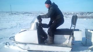 Первый выезд на буране с прицепом...  The first departure on a snowmobile...