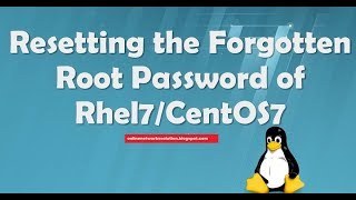 How to reset root password on Centos & Linux 7 - Online Networks Solution