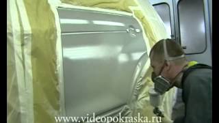 Покраска двери, сохраняя по бокам оригинальный цвет.