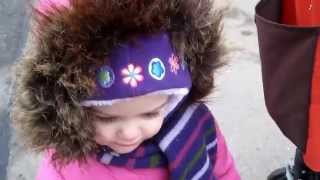 Little cute girl sings Lady gaga's song while hiccuping.