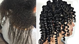 Beautiful Flexi Rod Curls on Transitioning Hair!! | for Heat damage and Chemical damage as well