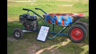 Садовая тачанка. Обзор привода к тачанке.  garden wheelbarrow on the internal combustion engine