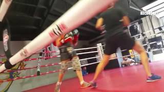 Young boxers sparring at the Cal Street Boxing Gym in Stockton.