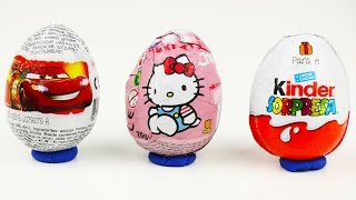 Kinder Surprise eggs Cars Hello Kitty Play Doh Peppa Pig egg