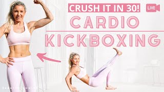 CARDIO CRUSHING KICKBOXING - 30 minutes FULL BODY workout to TONE UP