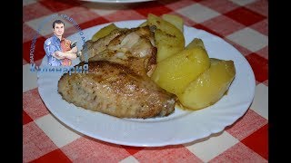 Рецепт приготовления куриных крылышек с картошкой. Любимое блюдо наших детей