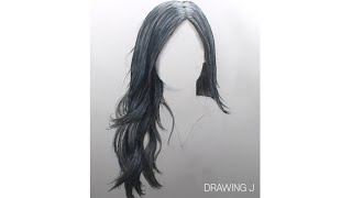 검은 머리카락 그리기, 색연필 드로잉, 색연필 초상화, 색연필 인물화, 연필 초상화, 연필인물화,연필드로잉, 연필소묘, 머리카락 그리는법, 쯔위 머리카락, drawing J